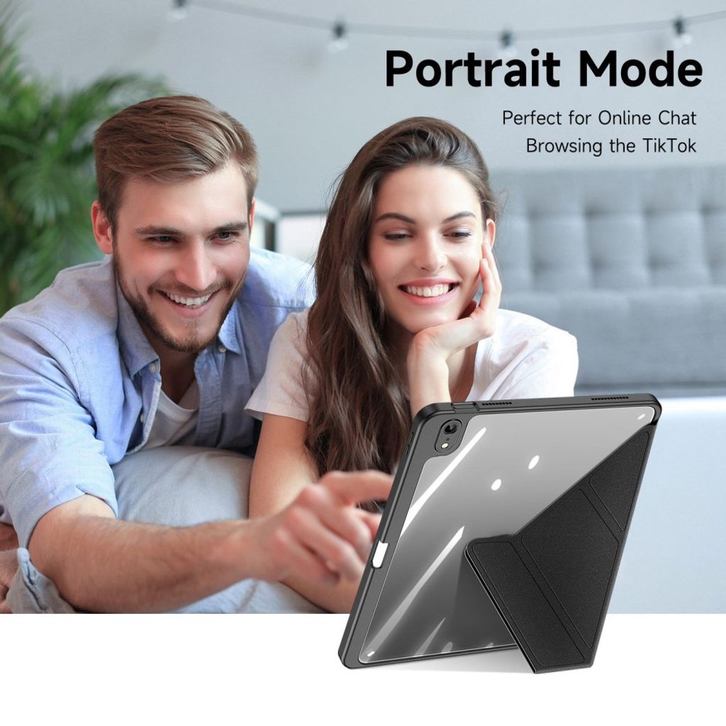 Dux Ducis iPad A16 11" 2025/10.9" 2024 Etui med avtakbart beskyttelsesdeksel/stativ - Svart