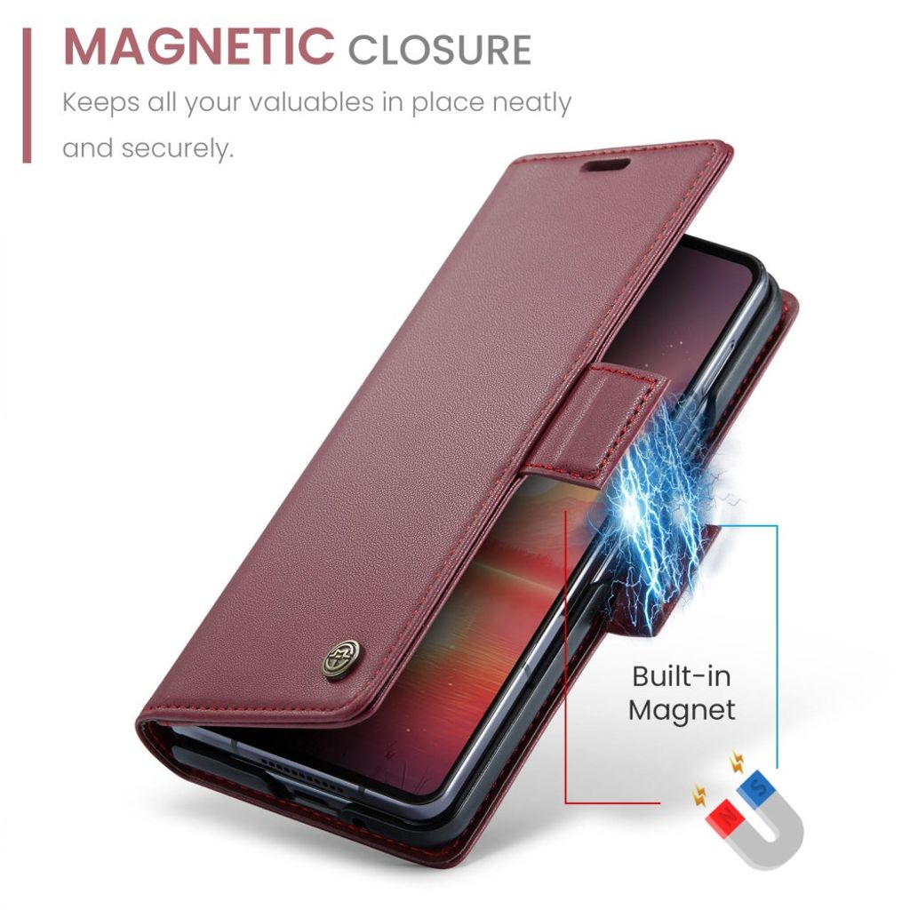 CASEME Samsung Galaxy Z Fold7 5G Fodral med RFID-blockering - Röd