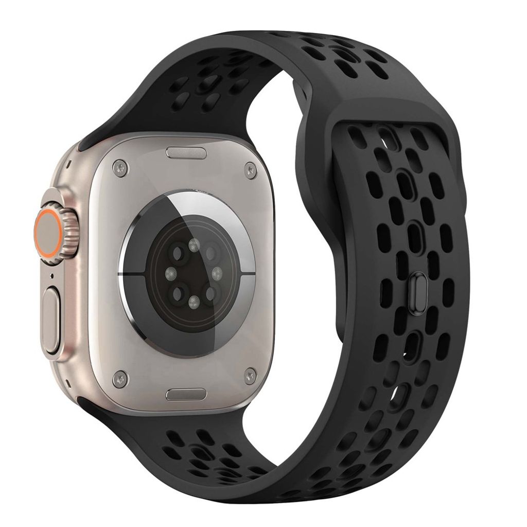 Apple Watch 42/44/46/49mm Silikone Urrem – Sort