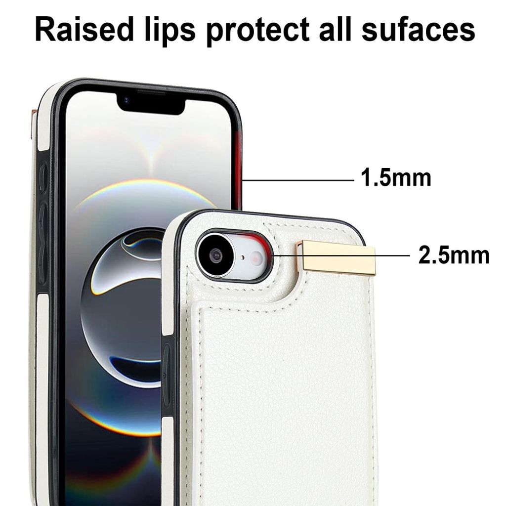 iPhone 16e Case with Card Holder - White
