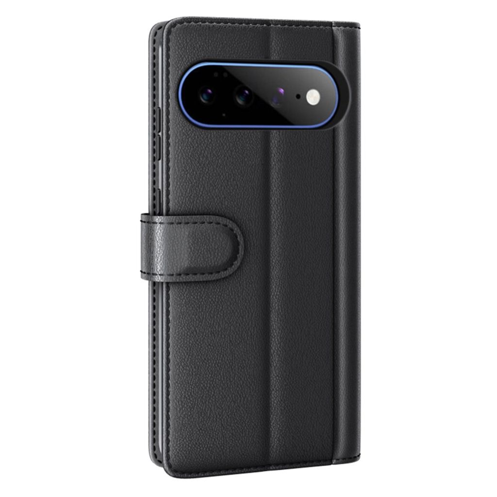 Google Pixel 11 Pro XL Plånboksfodral Äkta Läder - Svart
