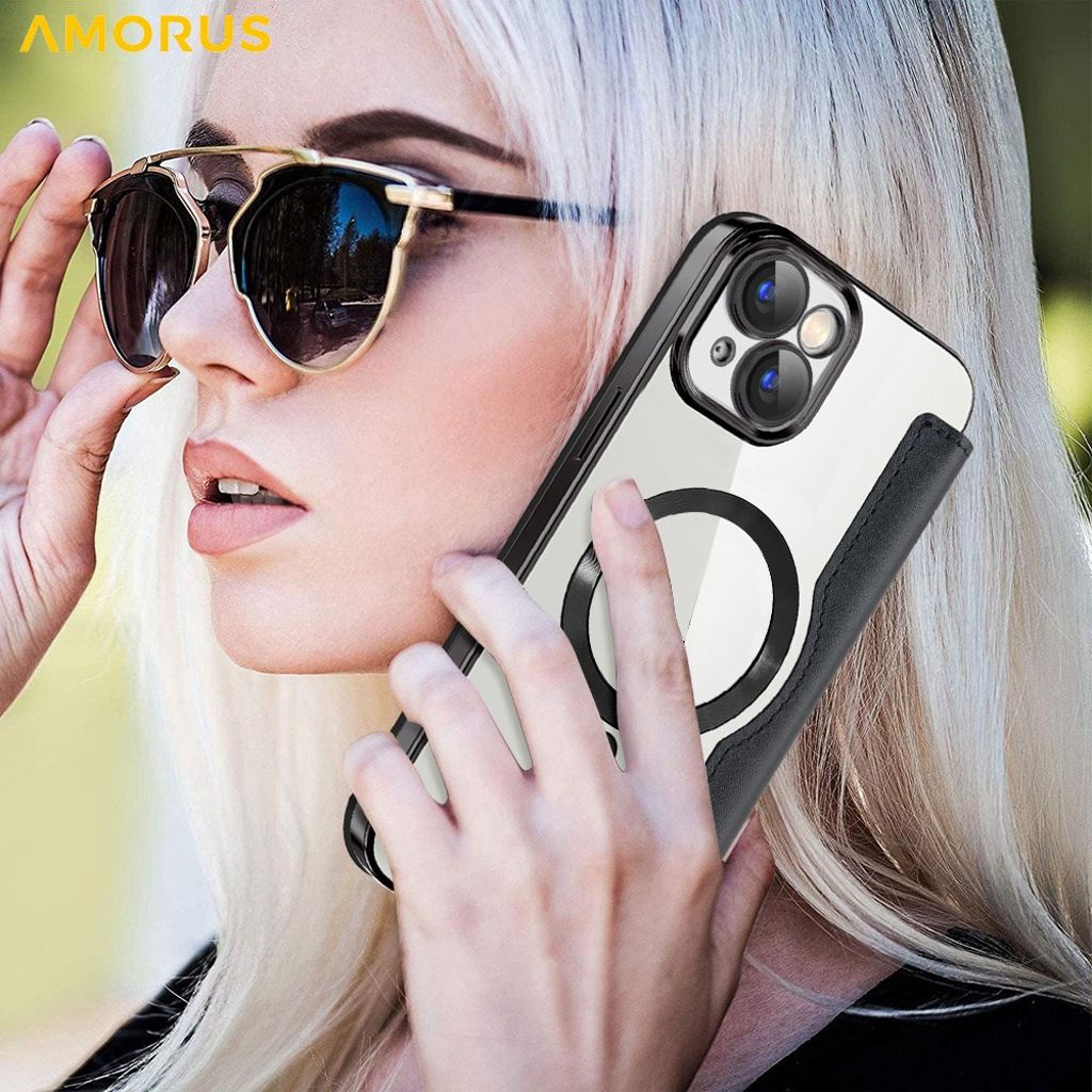 AMORUS iPhone 15 Cover with MagSafe - Black