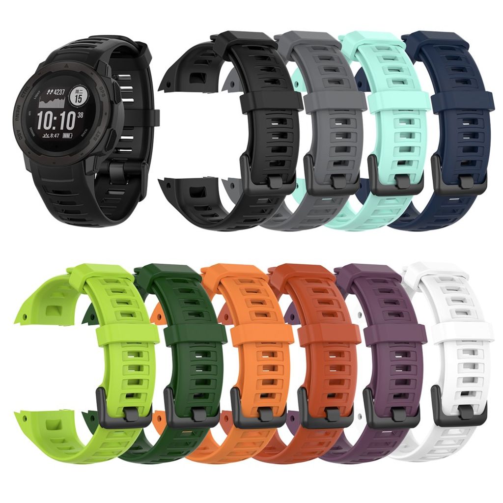 Garmin Instinct/Instinct 2/Tactical/Tide klokkerem i silikon – svart