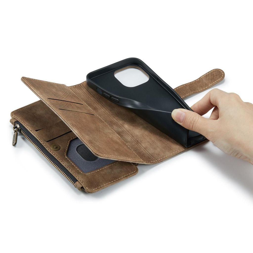 CASEME iPhone 13 Pro Lompakkokotelo Kortin Haltijalla - Ruskea