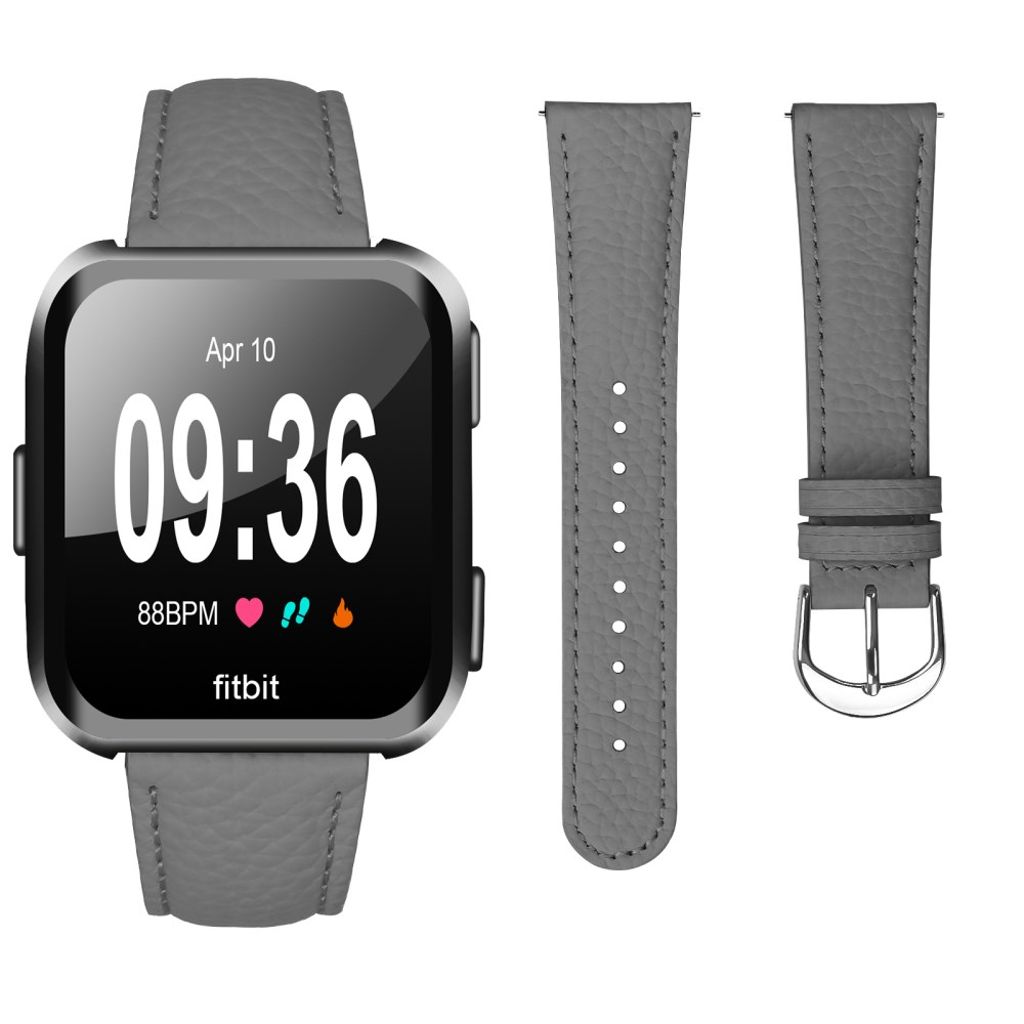 Fitbit Versa/Versa Lite/Versa 2 Urrem PU Læder – Grå