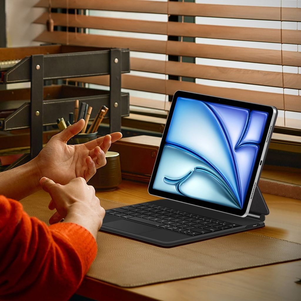 iPad Air/Pro 11" Fodral med Tangentbord med Pogo Pin-anslutning - Svart