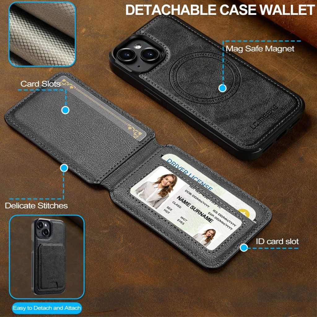 LC.IMEEKE iPhone 15 Plus Cover med MagSafe - Sort