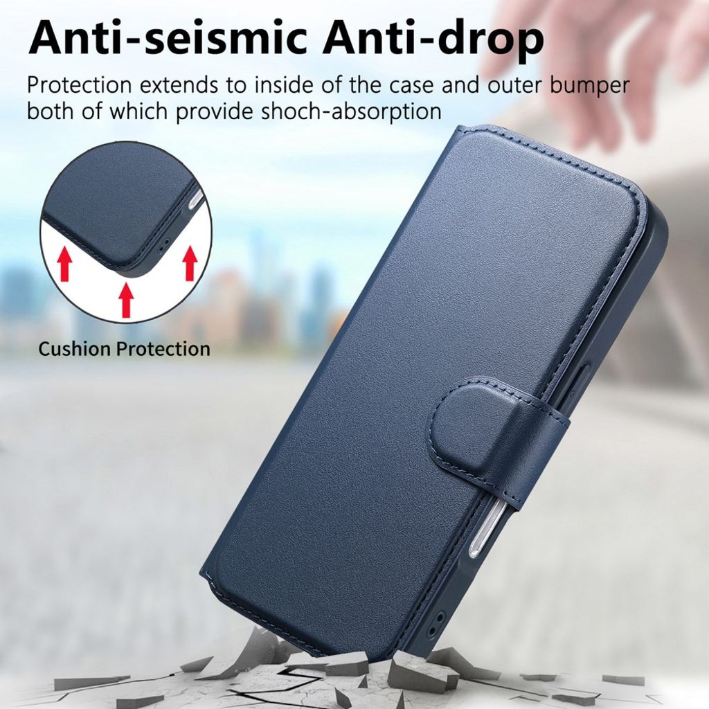 Caseneo iPhone 16 Pro Max Lommeboketui MagSafe RFID – Blå