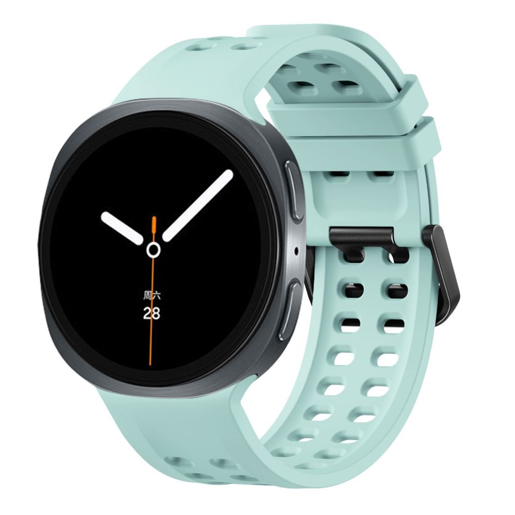 Samsung Galaxy Watch9/8/8 Classic silikon klokkerem med dobbel spenne - Lys cyan