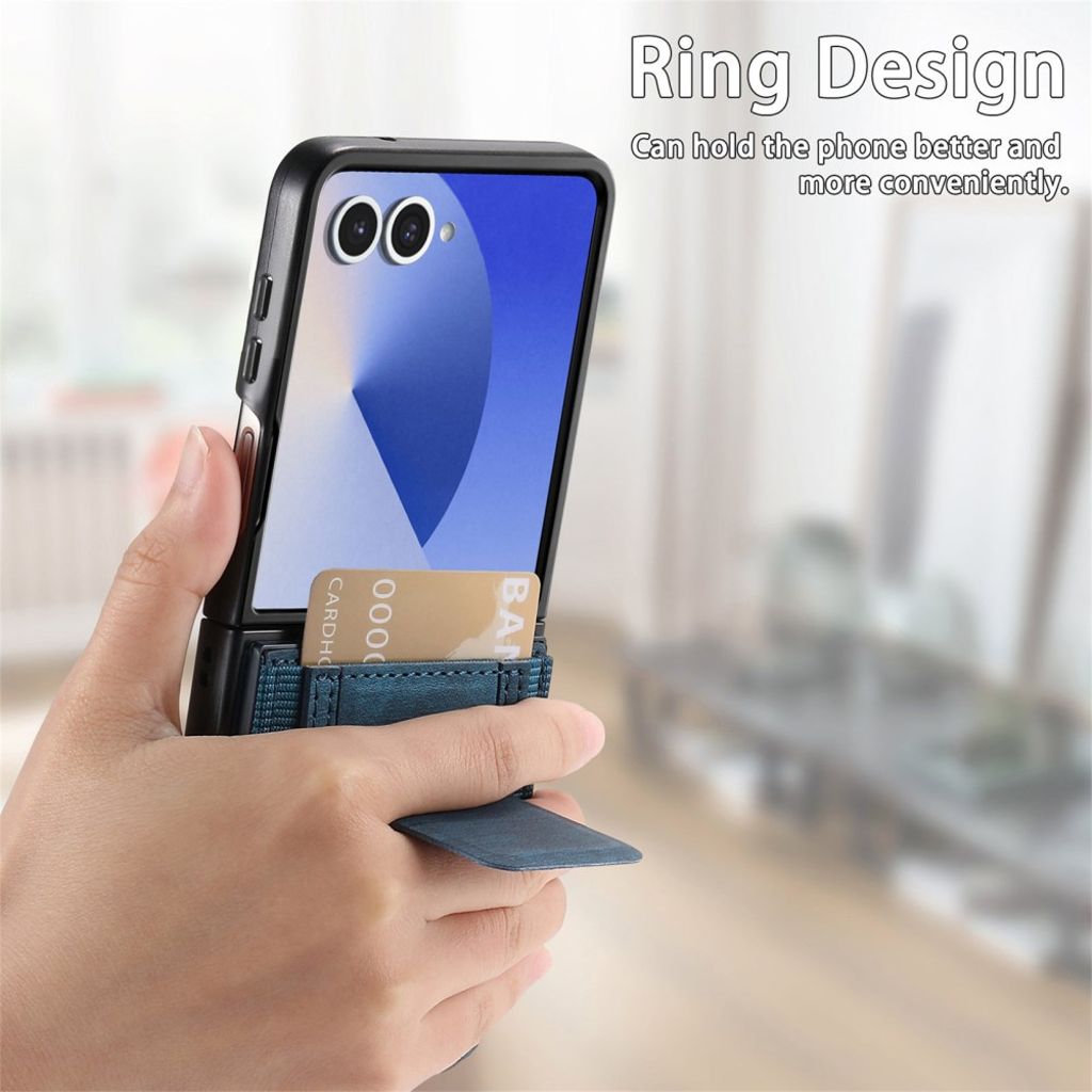 Samsung Galaxy Z Flip7 5G Skal med korthållare - Blå