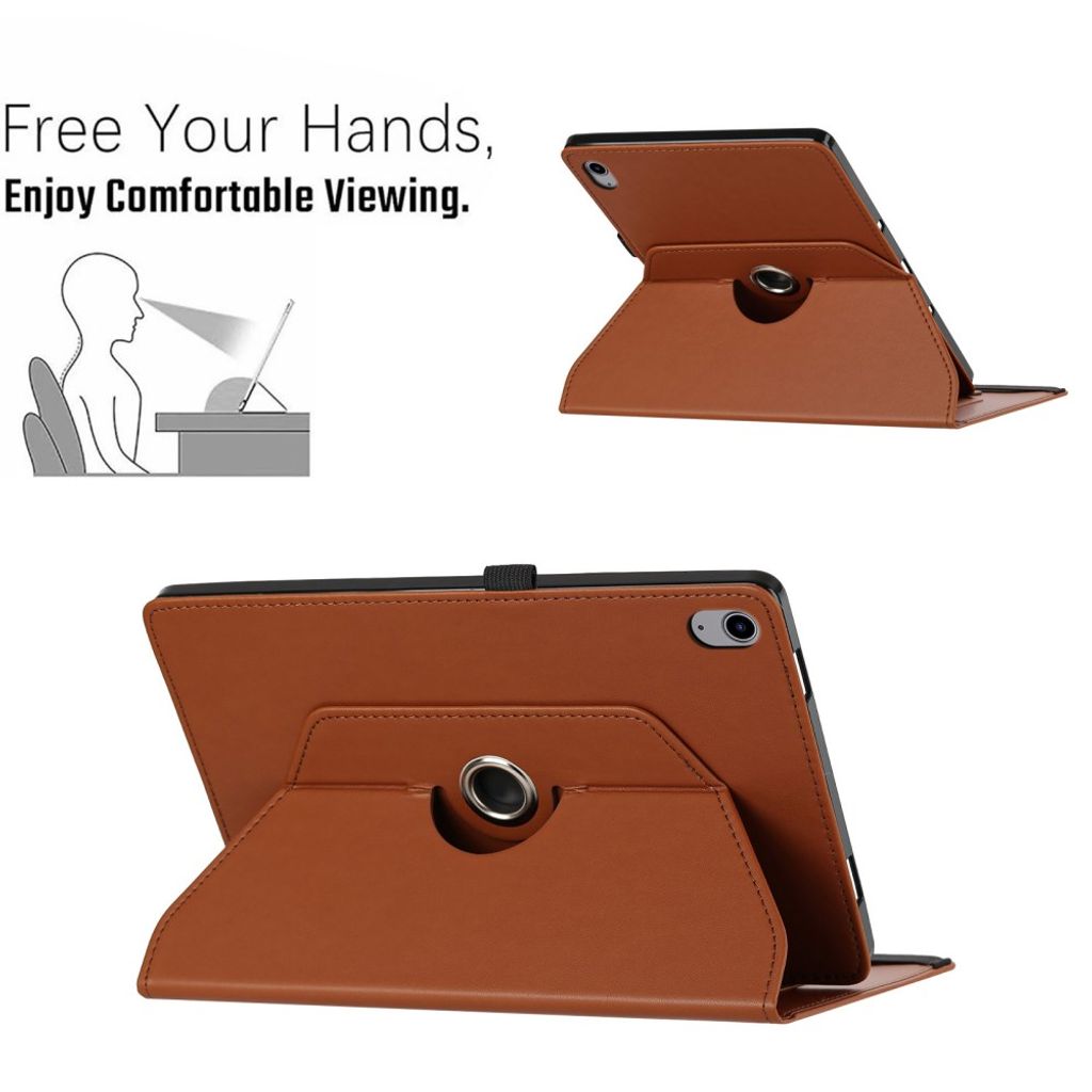 Samsung Galaxy Tab S12 Plus Fodral med Roterbart Stativ - Brun