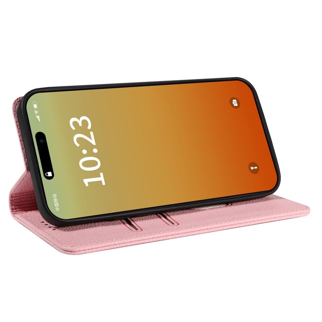 iPhone 14 Pro Max RFID Blocking Wallet Cover - Pink