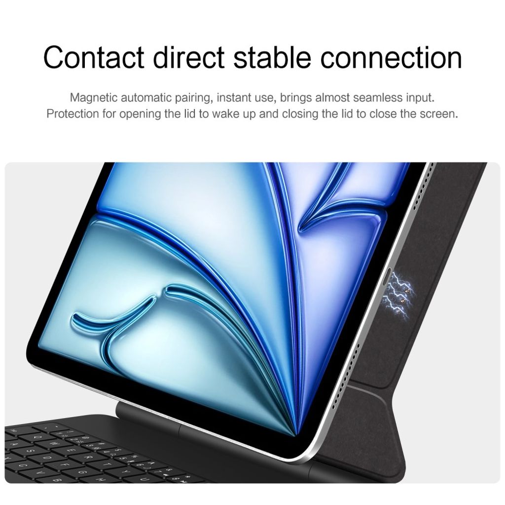 iPad Air/Pro 11" Fodral med Tangentbord med Pogo Pin-anslutning - Svart