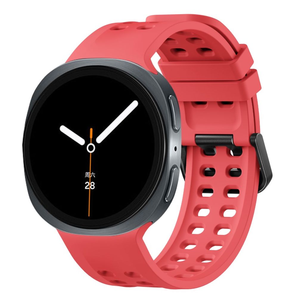 Samsung Galaxy Watch9/8/8 Classic silikon klokkerem med dobbel spenne - Rød