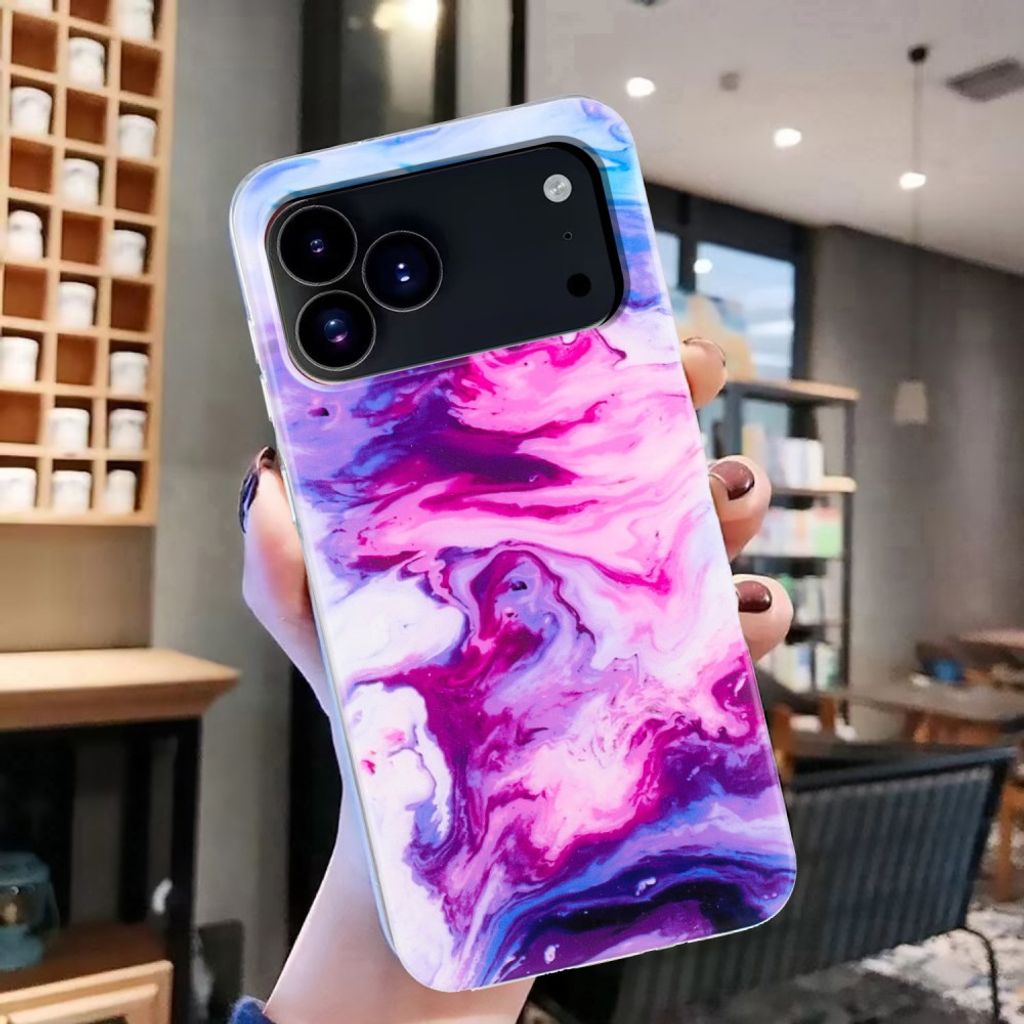 iPhone 18 Pro/17 Pro Skal Marmormönster TPU - Lila
