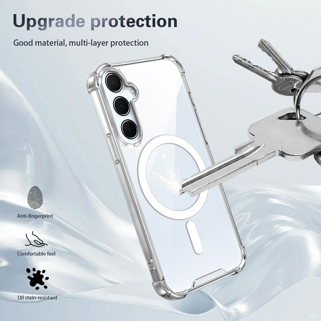 Samsung Galaxy S26 FE/S25 FE MagSafe Stötsäkert Skal - Transparent