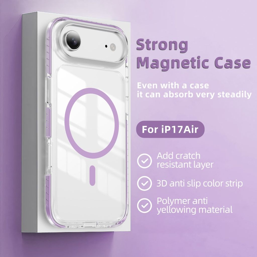 iPhone Air MagSafe kuori akryylitakalla - Violetti