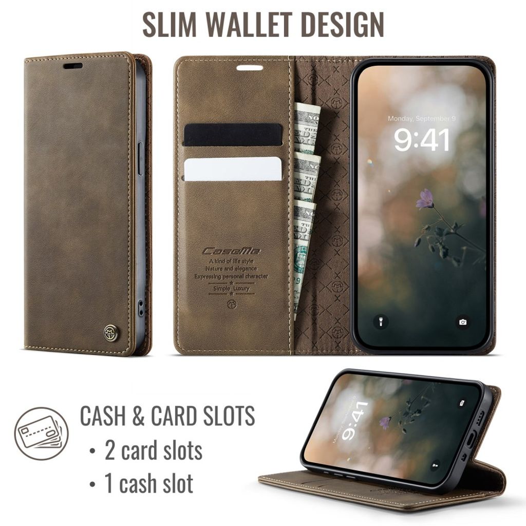 CASEME iPhone 12 Mini Cover with Card slots - Brown