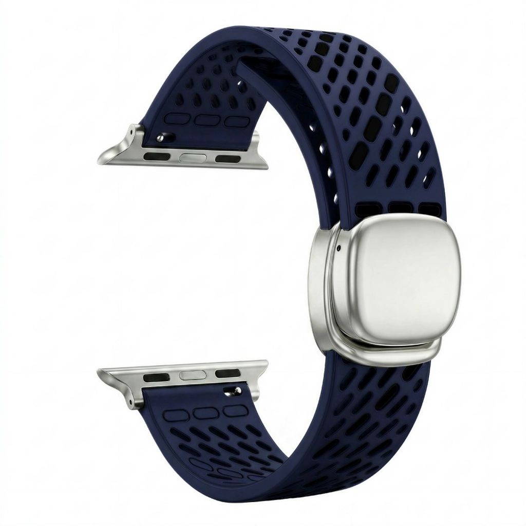 Apple Watch 42 / 41/ 40 / 38mm Klockarmband i Silikon - Mörkblå/Svart