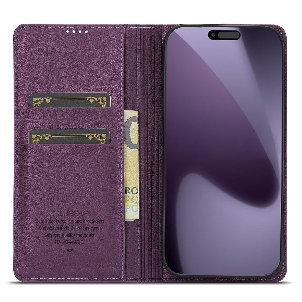 LC.IMEEKE iPhone 17 Pro Max Wallet Cover - Purple