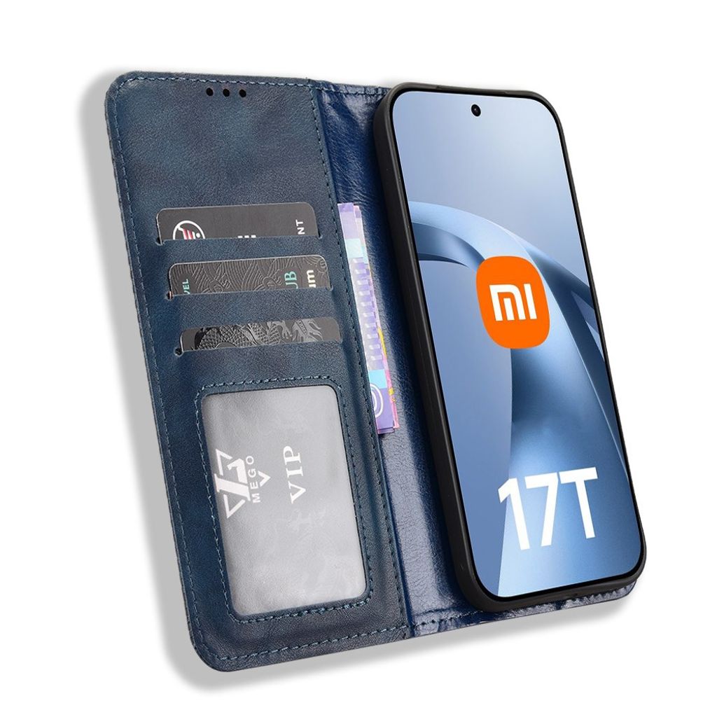 Xiaomi 17T Lompakkokotelo PU nahka - Sininen