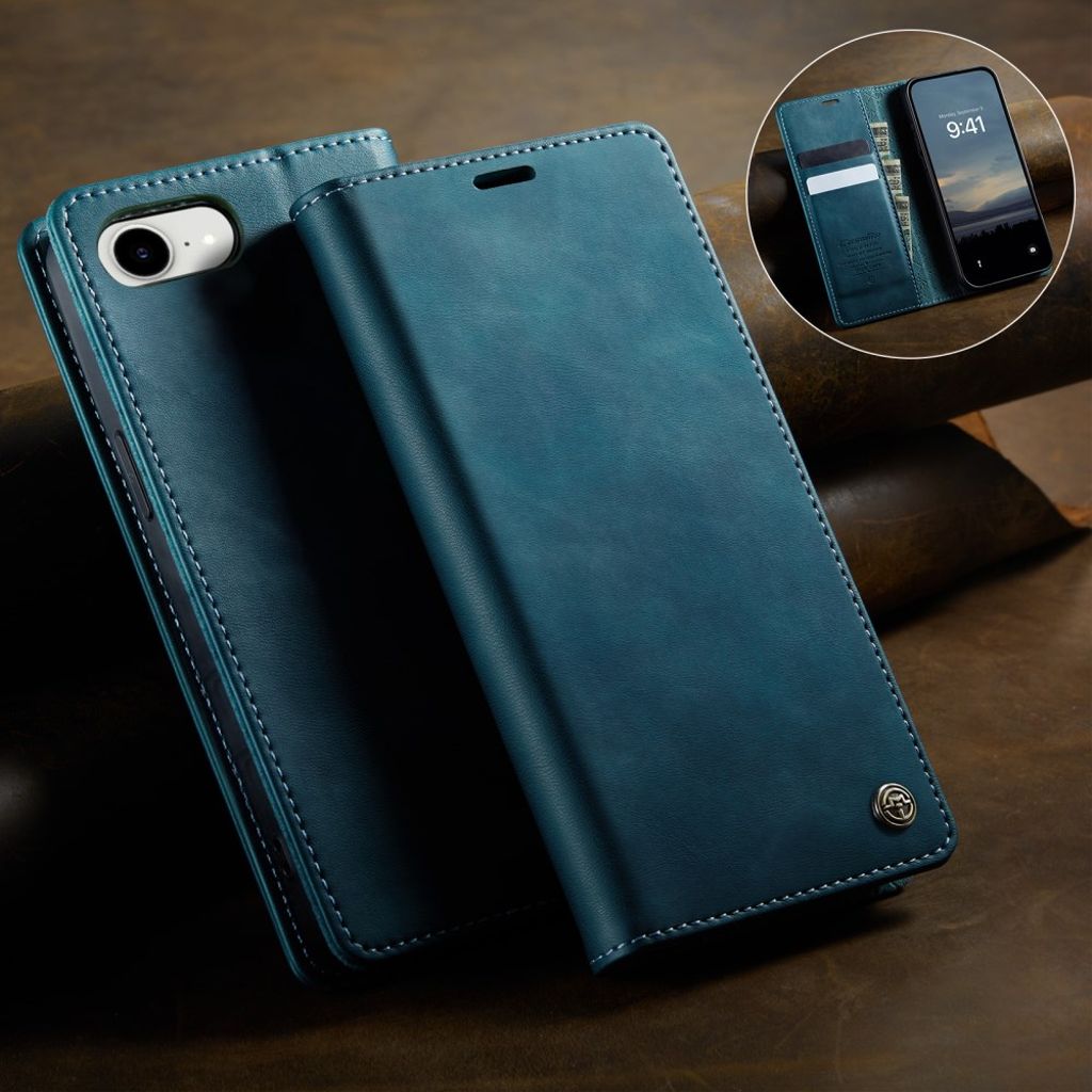 CASEME iPhone 16e Plånboksfodral RFID-blockerande med Stativ – Grön