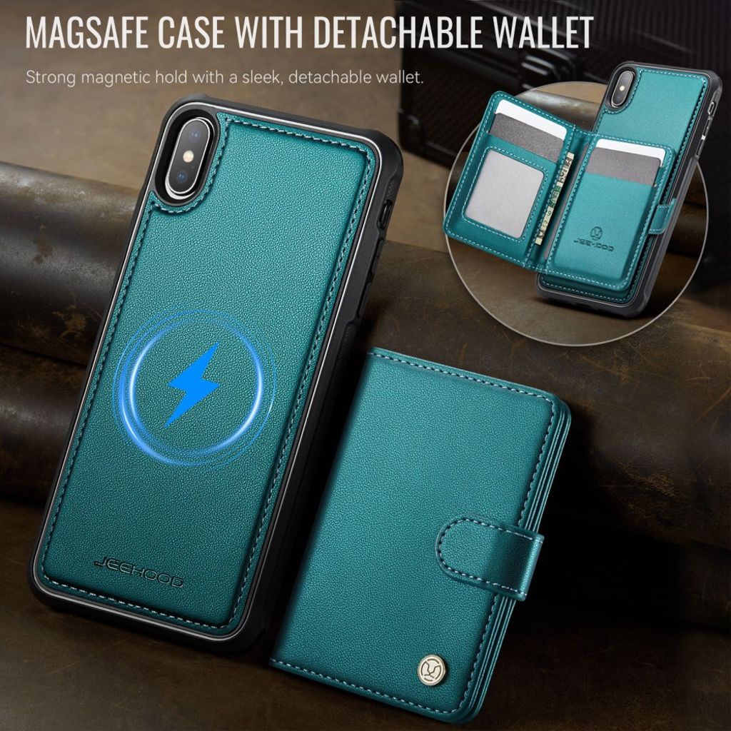 JEEHOOD iPhone XS Max Cover med RFID Kortholder og MagSafe – Grøn
