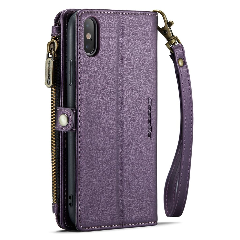 CASEME iPhone XS Max Pungetui m.fl. Stativ & RFID – Lilla