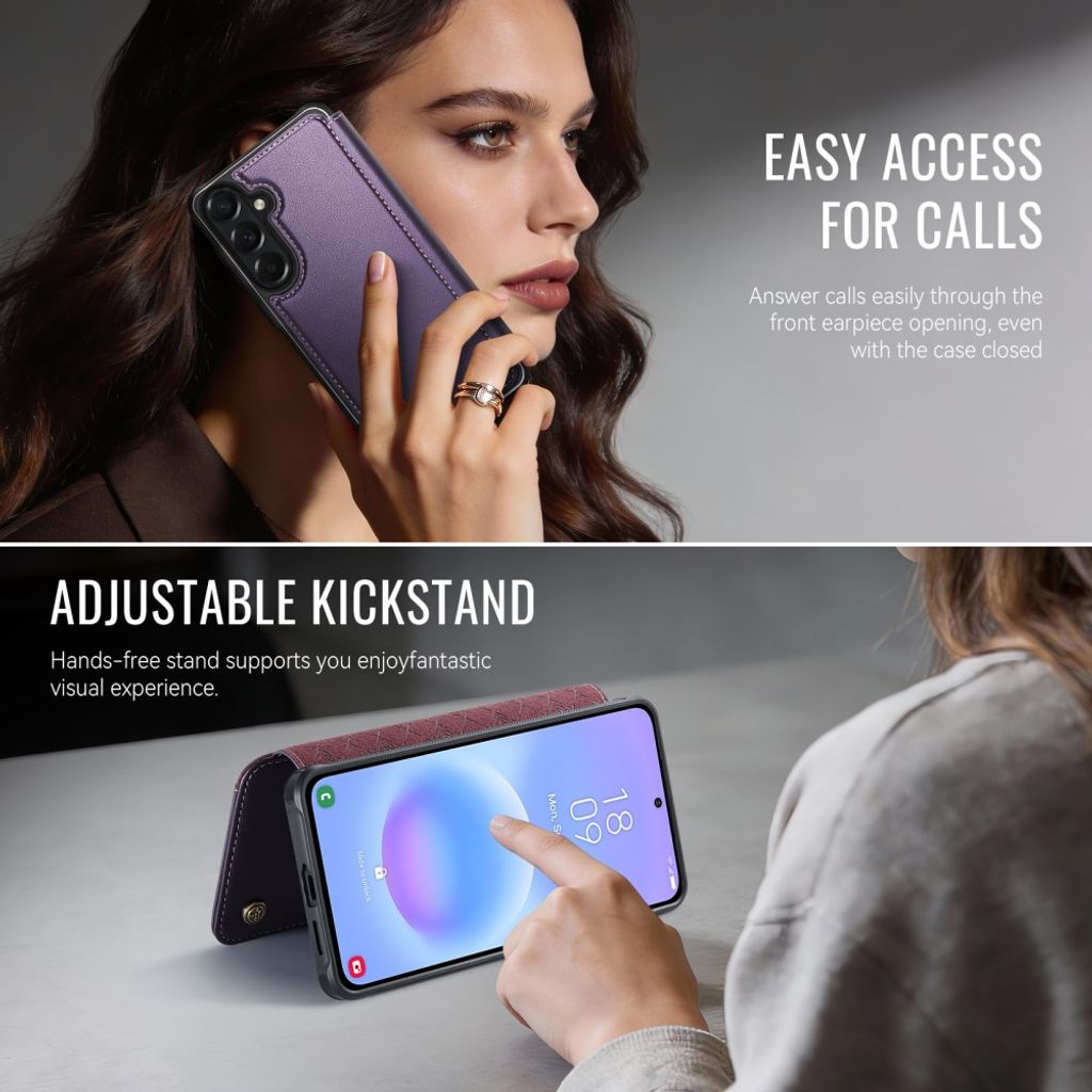 CASEME 053 Samsung Galaxy A17/A16/A26 Lompakkokotelo MagSafe RFID-estävä - Violetti