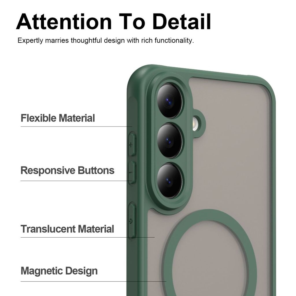 Samsung Galaxy S26 FE MagSafe kompatibel Cover Stødsikker - Grøn