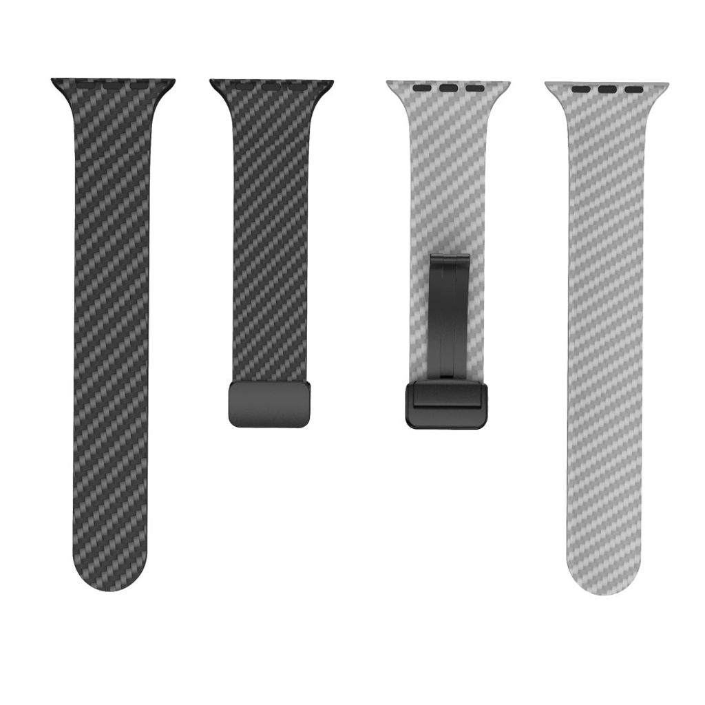 Apple Watch 42 / 41/ 40 / 38mm Klockarmband kolfibertextur - Svart/Grå