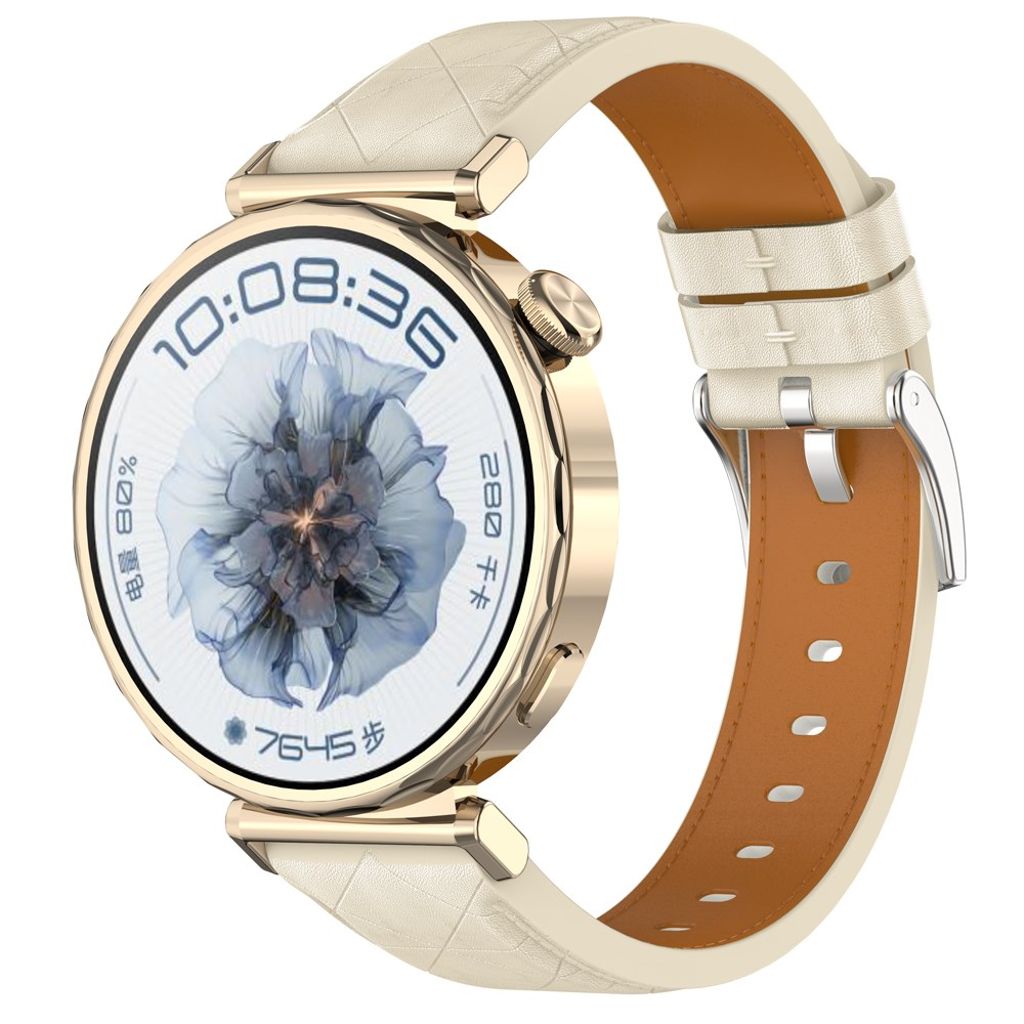 Garmin Venu 2 Plus/Samsung Galaxy Watch7 m.fl. Klockarmband Äkta Läder – Vit