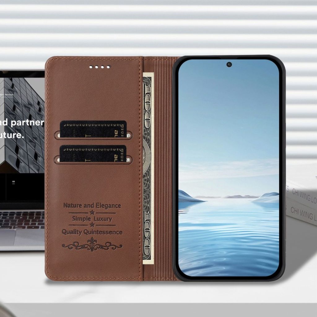 iPhone 18 Pro/17 Pro Lompakkokotelo PU nahka - Ruskea