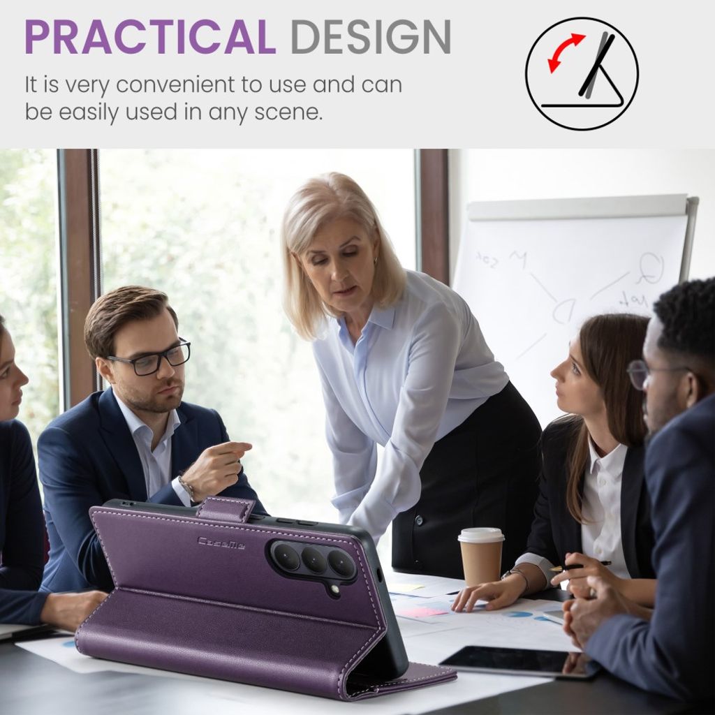 CASEME Samsung Galaxy S26 Plånboksfodral RFID-blockerande Stativ - Lila