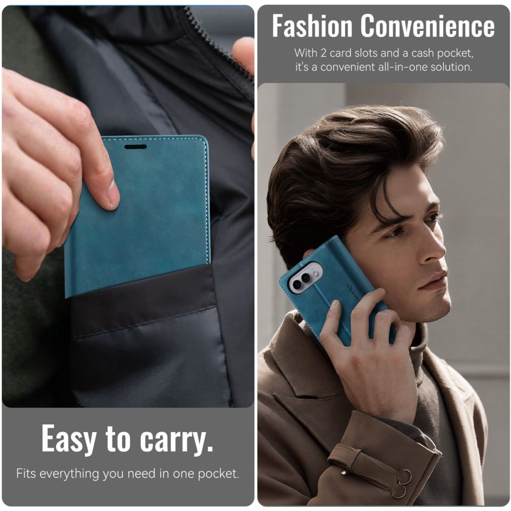 CASEME iPhone Duo Lompakkokotelo RFID-suojauksella - Vihreä