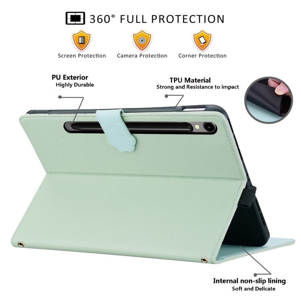 Samsung Galaxy Tab S11 Ultra/S10 Lite/S10 FE/S9 etc Pungetui - Grøn