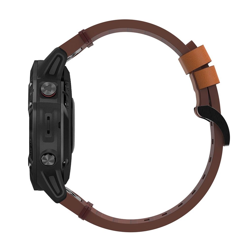 Garmin Fenix 6/5/5 Plus/Forerunner935 etc. klokkerem i ekte skinn – brun