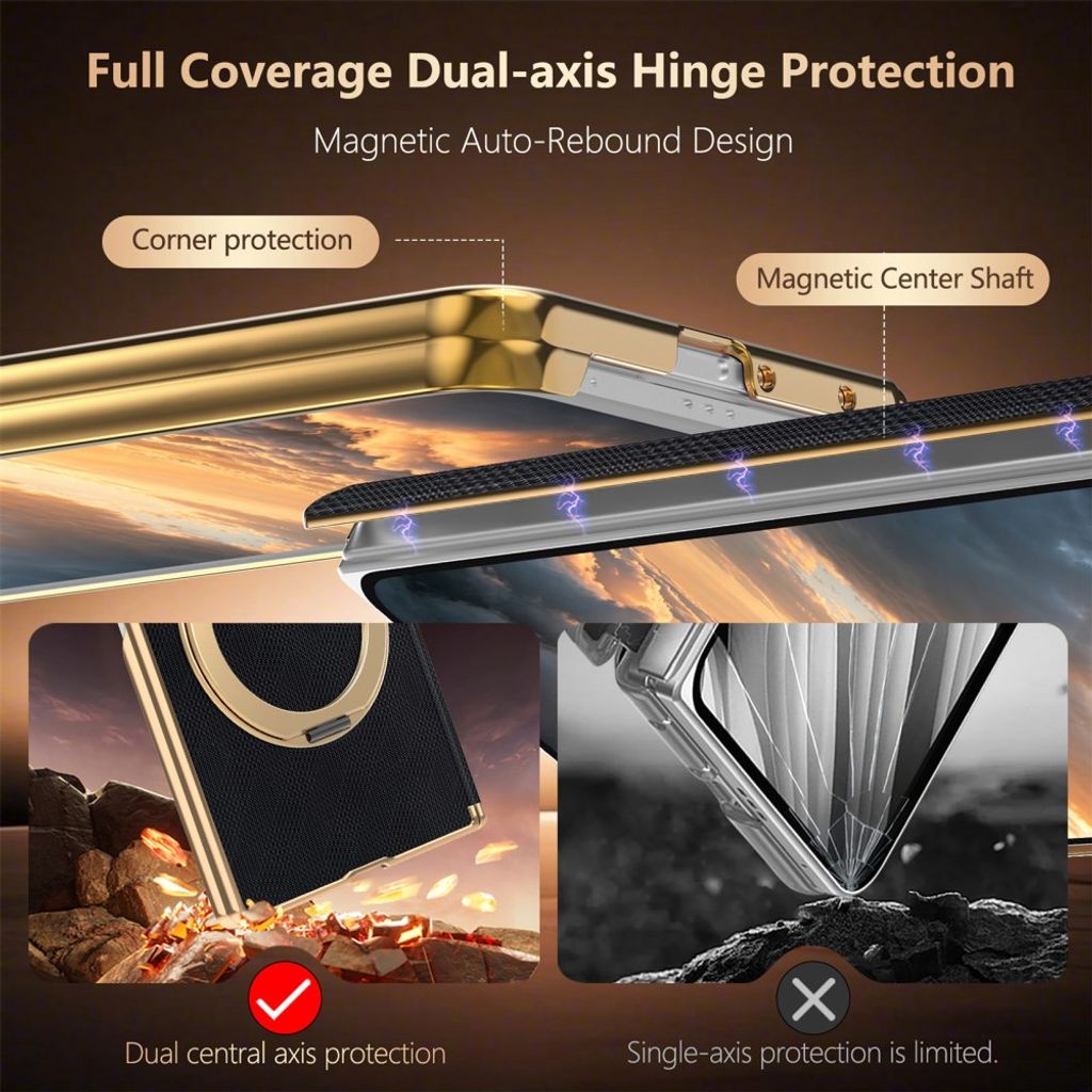 Samsung Galaxy Z Fold8 Ultra MagSafe kuori rengasjalustalla - Musta