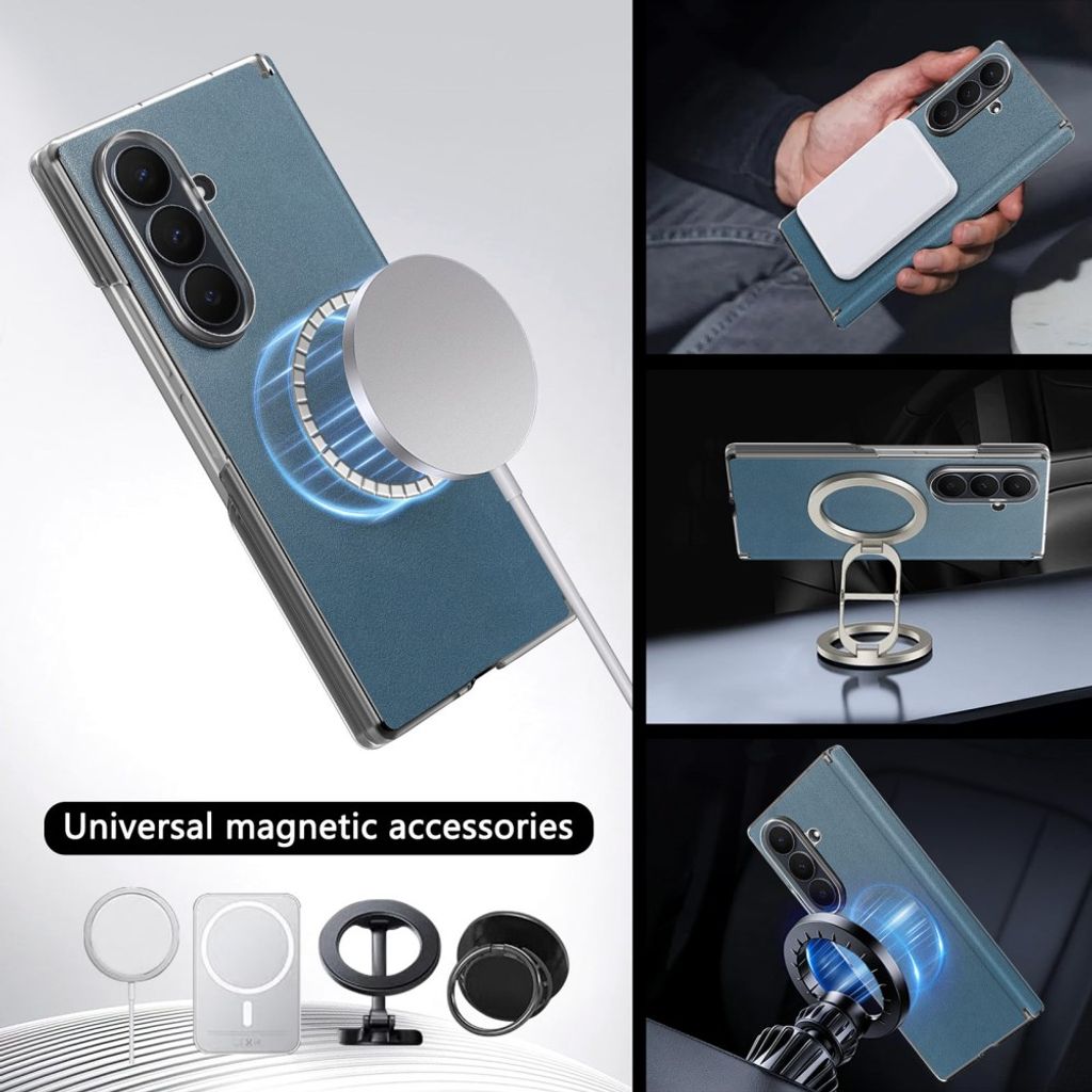 Samsung Galaxy Z Fold8 Ultra MagSafe Kuori PU-nahkaa - Sininen