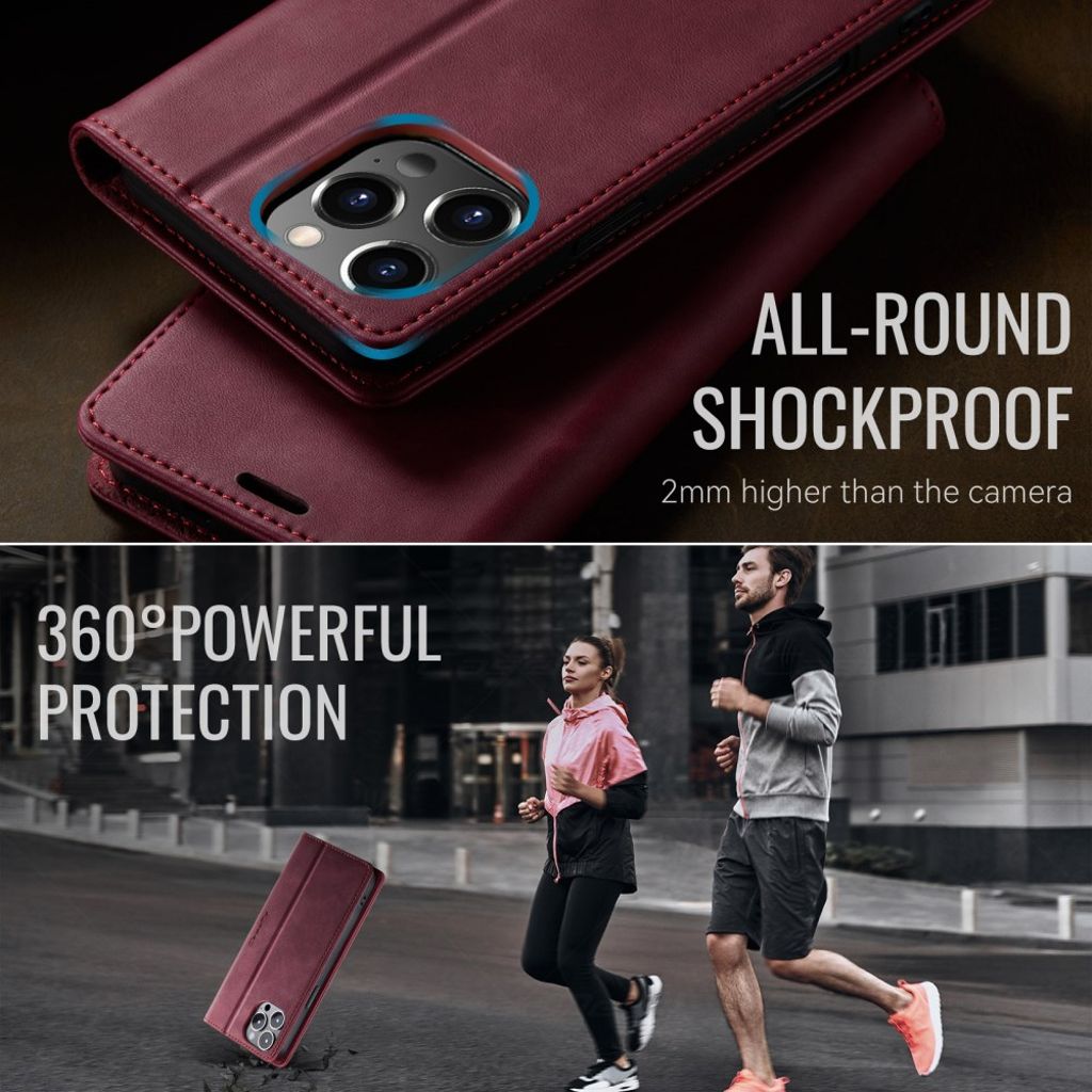 CASEME iPhone 12 Pro Max Kotelo Jalusta - Punainen