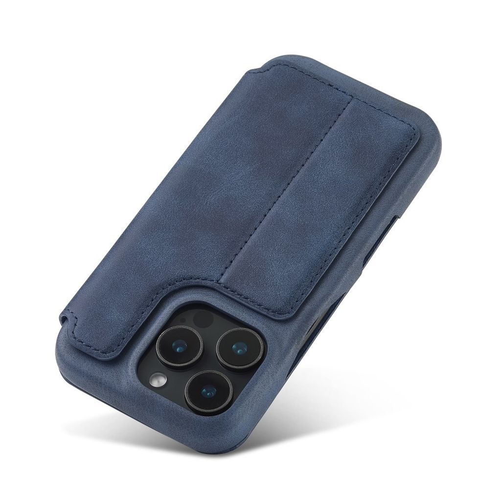 LC.IMEEKE iPhone 16 Pro Max Wallet Cover Card Holder Stand – Blue