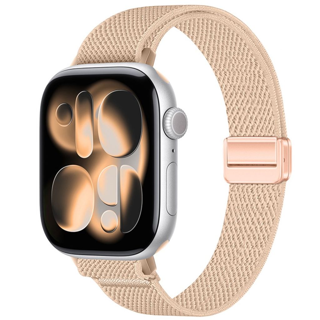 Apple Watch 42/41/40/38mm Smalt Klockarmband i Nylon - Beige