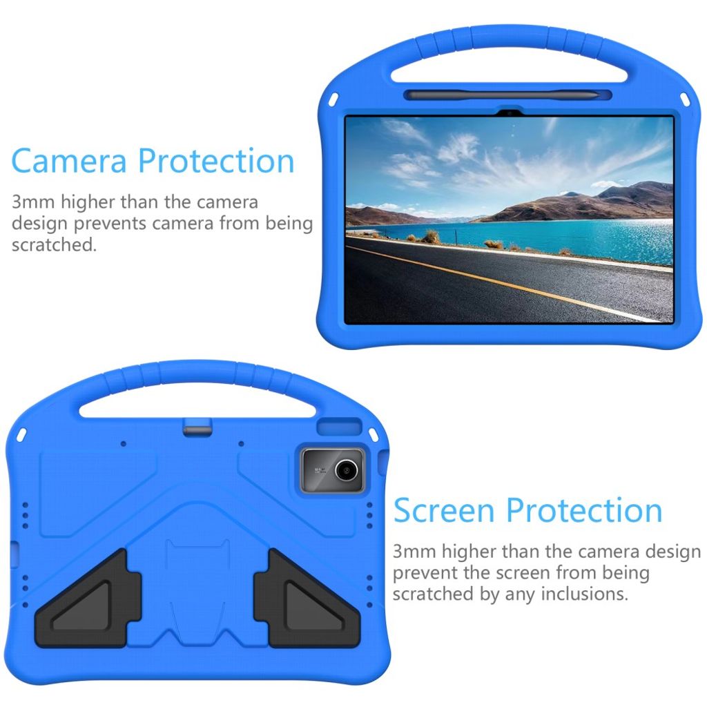 Lenovo Idea Tab Plus Deksel med Stativ og Håndtak – Blå