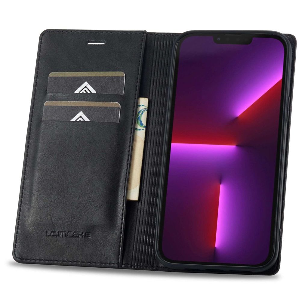 LC.IMEEKE iPhone 13 Pro Max Lompakkokotelo RFID-estävä – Musta