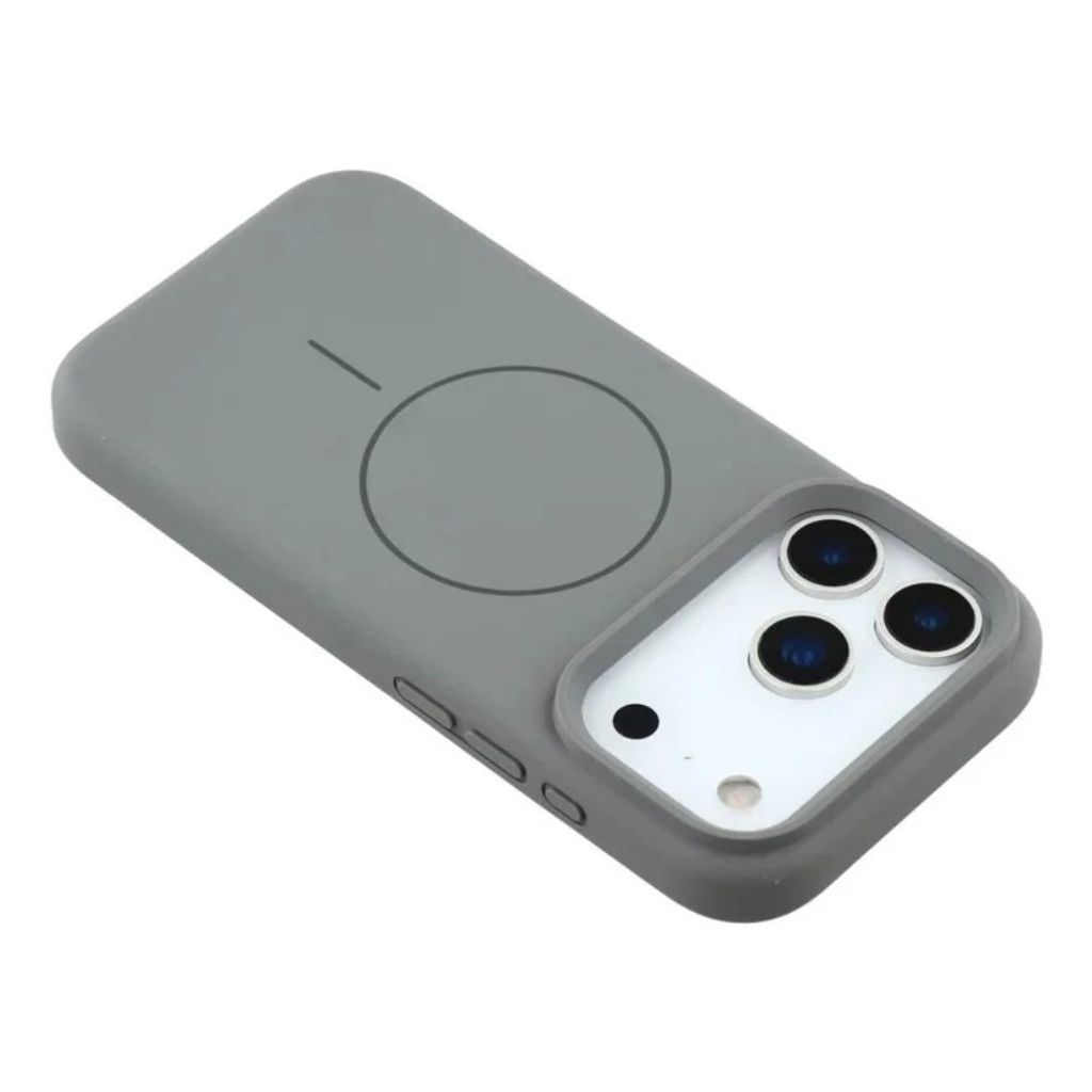 iPhone 18 Pro Max MagSafe -yhteensopiva kuori kahdella näytönsuojalla - harmaa