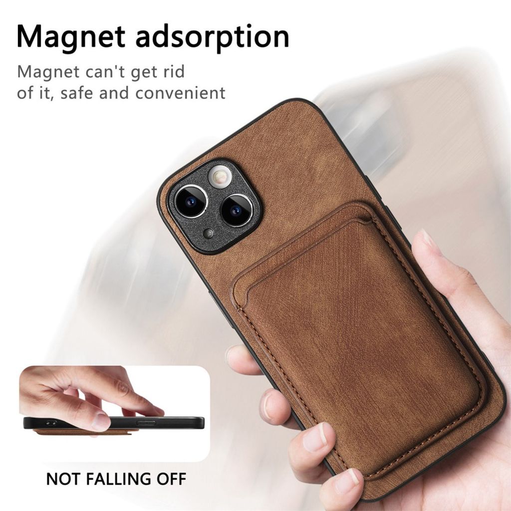 iPhone 13 MagSafe-yhteensopiva Lompakkokuori – Ruskea