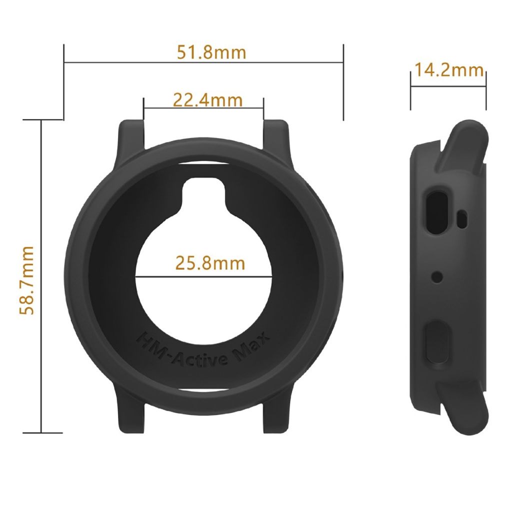 Huami Amazfit Active 3 Max Silikoninen Runkosuoja - Musta