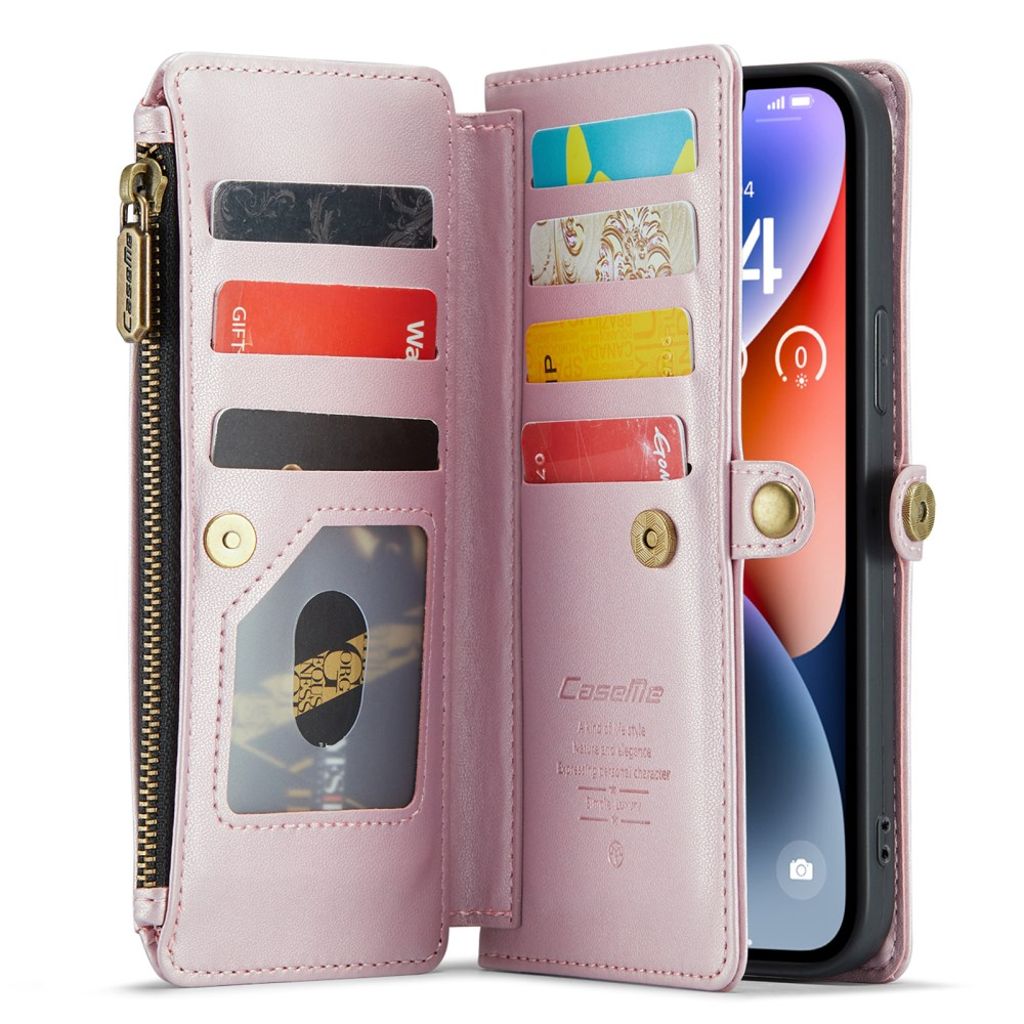 CASEME iPhone 14 Plus Plånboksfodral RFID-blockerande Stativ - Rosa