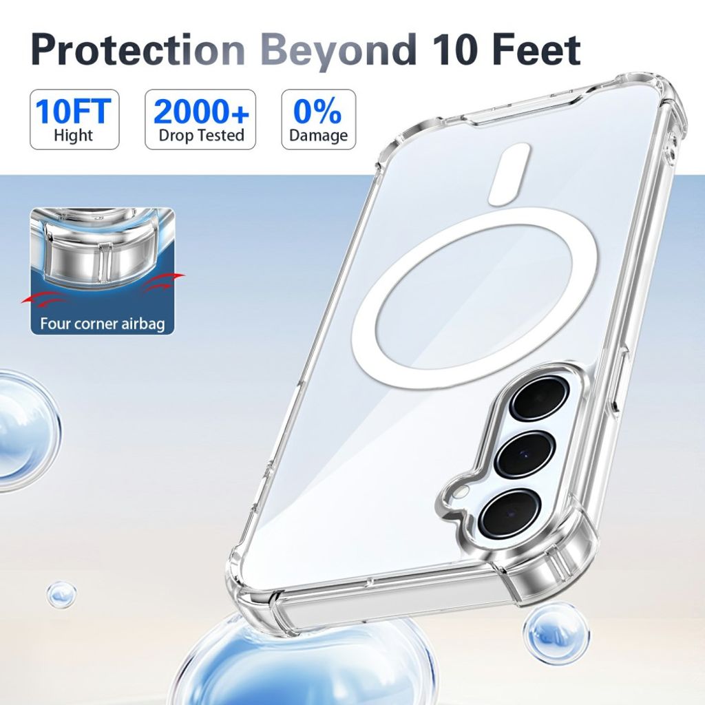 Samsung Galaxy S26 FE/S25 FE MagSafe Stötsäkert Skal - Transparent