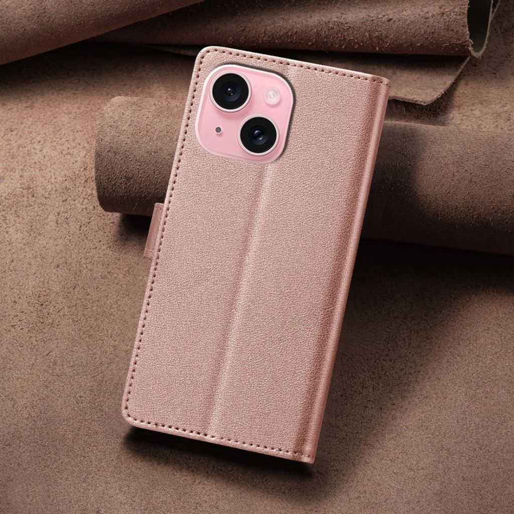 BINFEN COLOR iPhone 13/14 RFID-estävä Lompakkokotelo – Ruusu kultaa